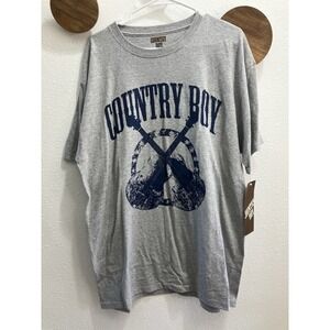 Country Boy Men's XL Short Sleeve Graphic Gray T-Shirt